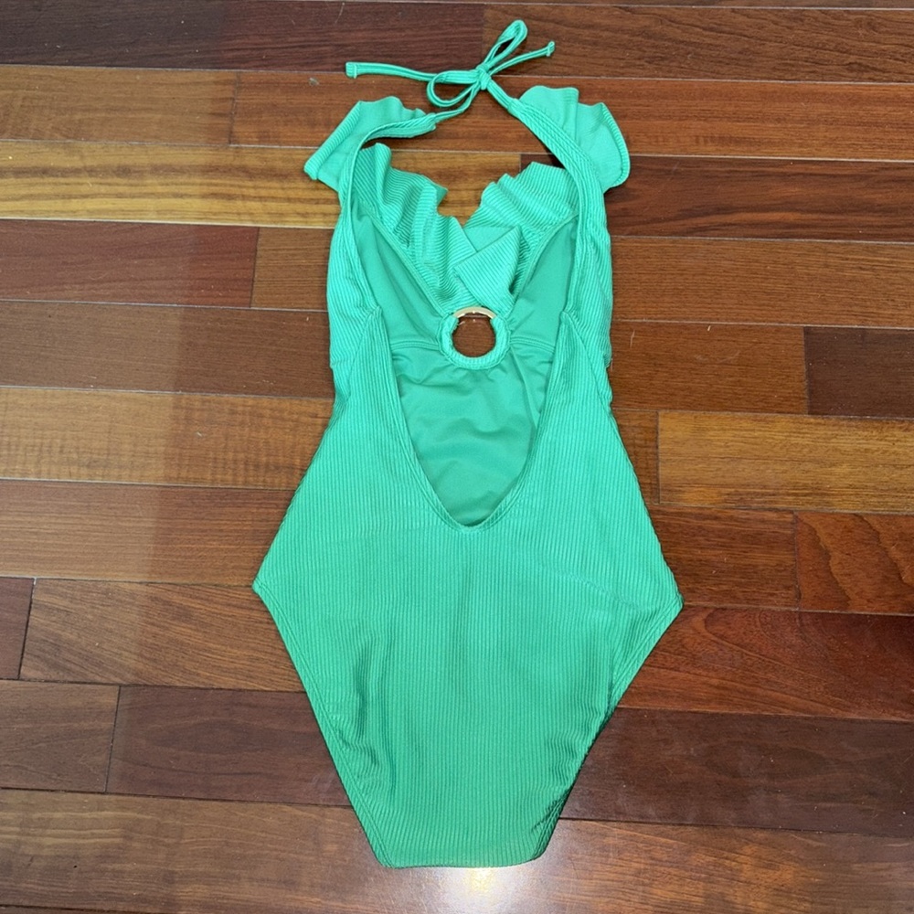 Lilly Pulitzer Santiana ribbed ruffle keyhole one piece swimsuit bathing suit - Picture 5 of 8